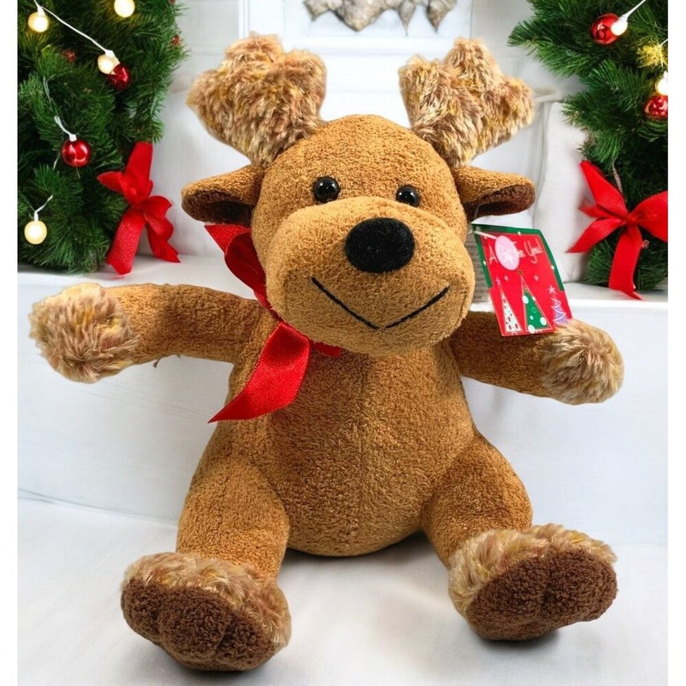 Christmas Reindeer Plush Toy Stuffed Animal Galerie 2002 Stocking Stuffer